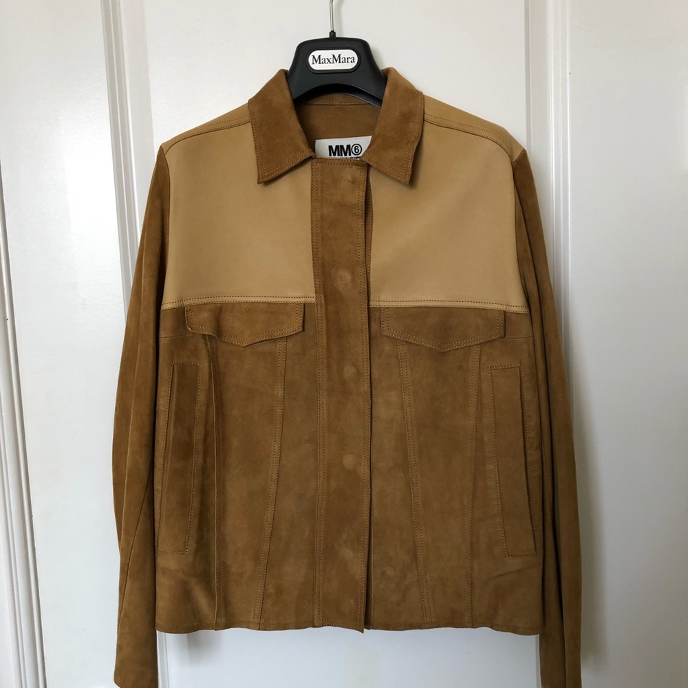 MM6 Maison Margiela Leather & Suede Fringe Jacket